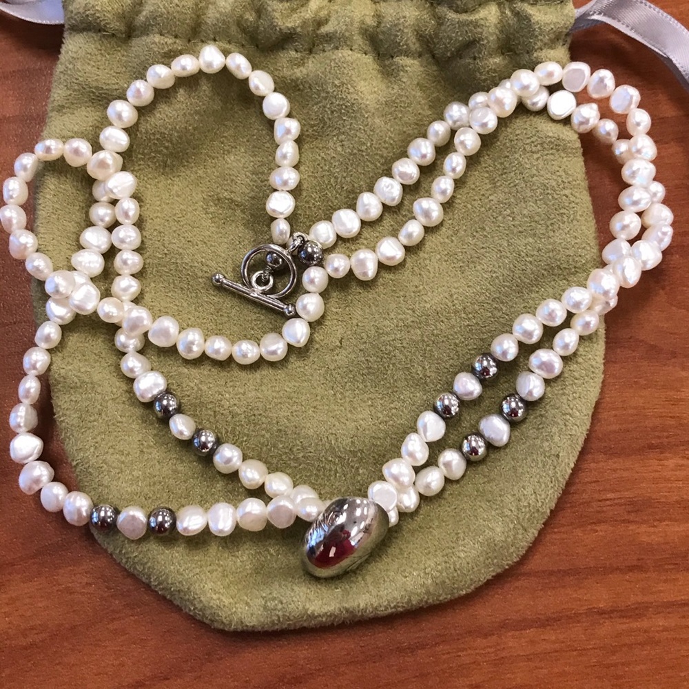Mignon Faget Pearl and Sterling Necklace